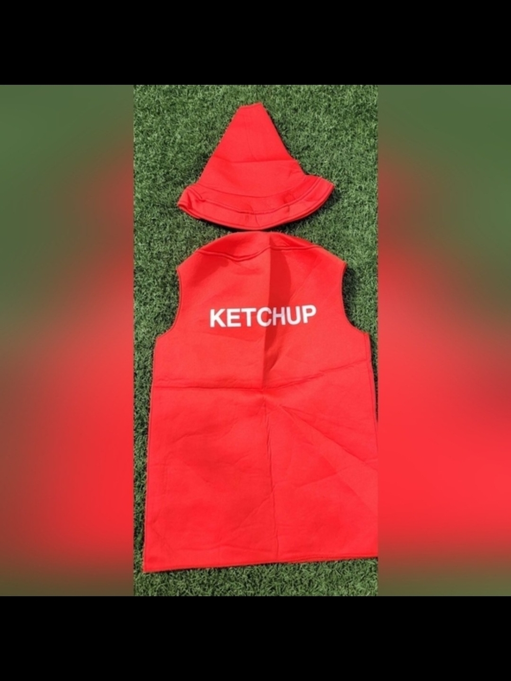 Ketchup Red Costume Vest & Hat Set
